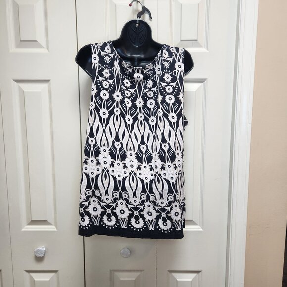 {L-XL] Croft & Barrow Black & White Sleeveless Top Size Large or XL Women's - Picture 7 of 12